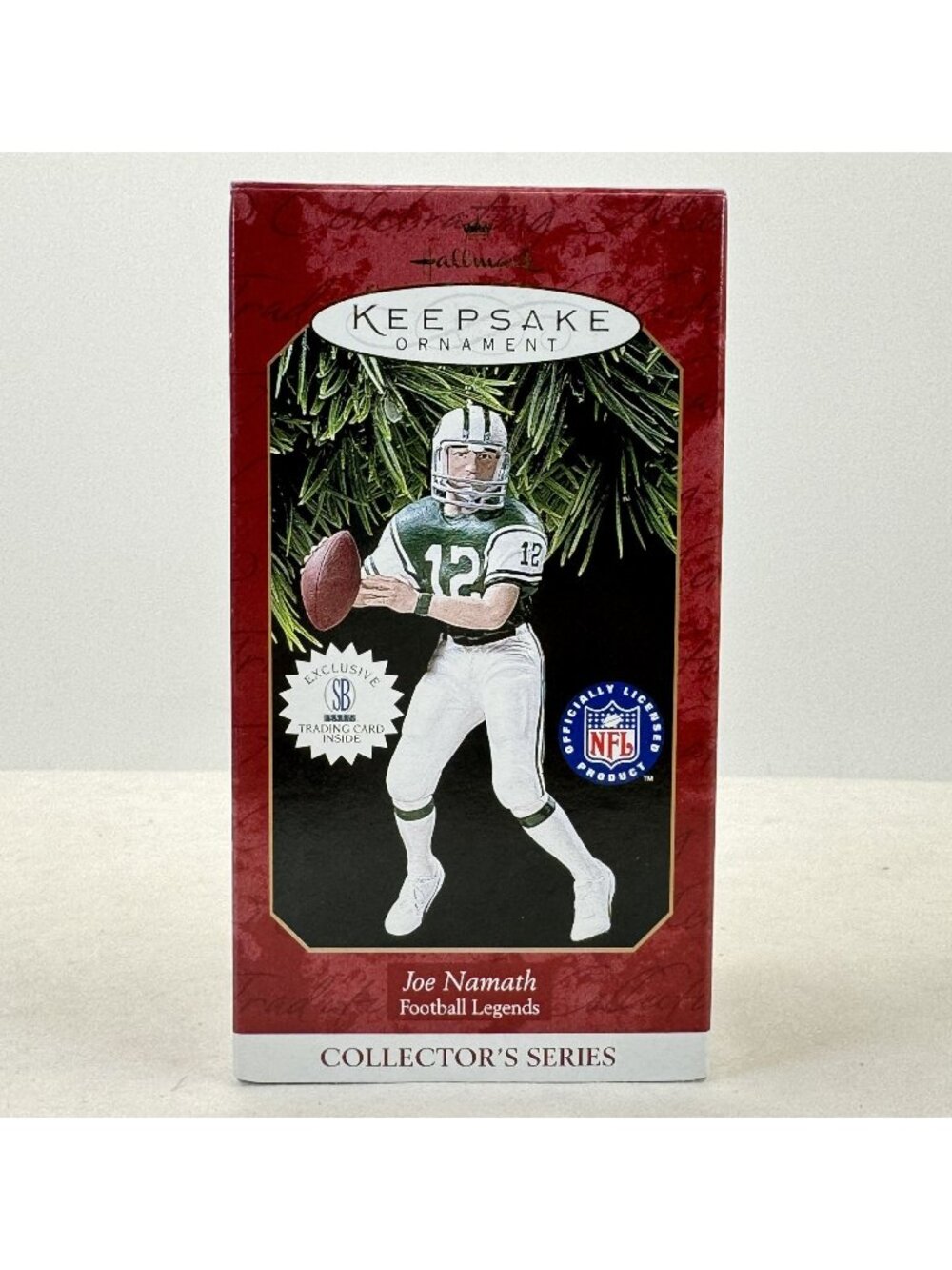 Vtg 1997 Joe Namath NFL Hallmark Keepsake Ornament with Card Collectors Series
